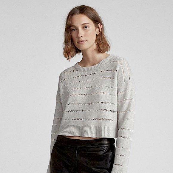 rag & bone Sweaters - Rag & Bone Grey White Penn Crew Sweater, XS